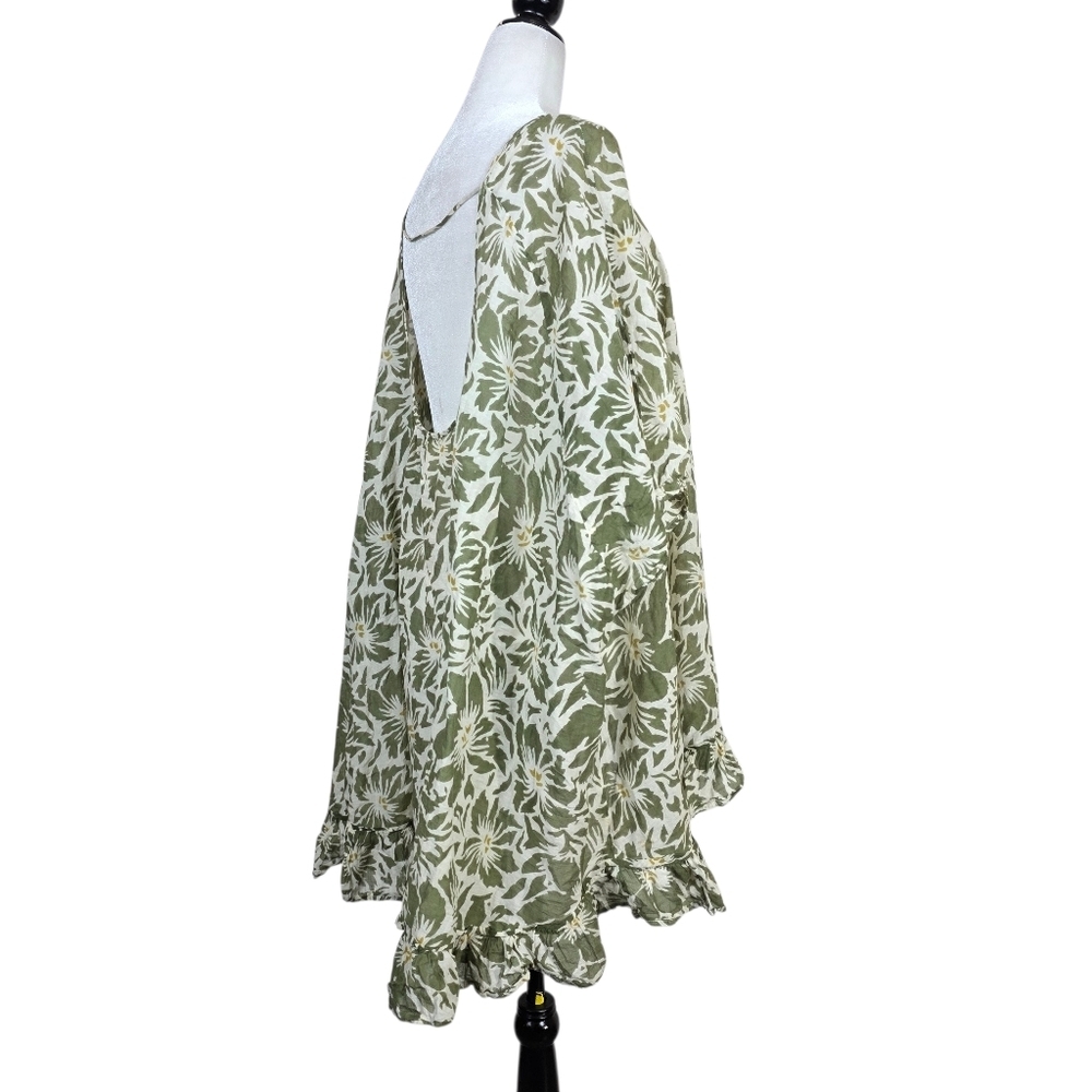 La Cabane de Stella leaves print beach cover up dress